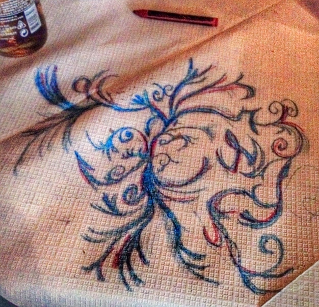 Detaliu broderie pe pânză